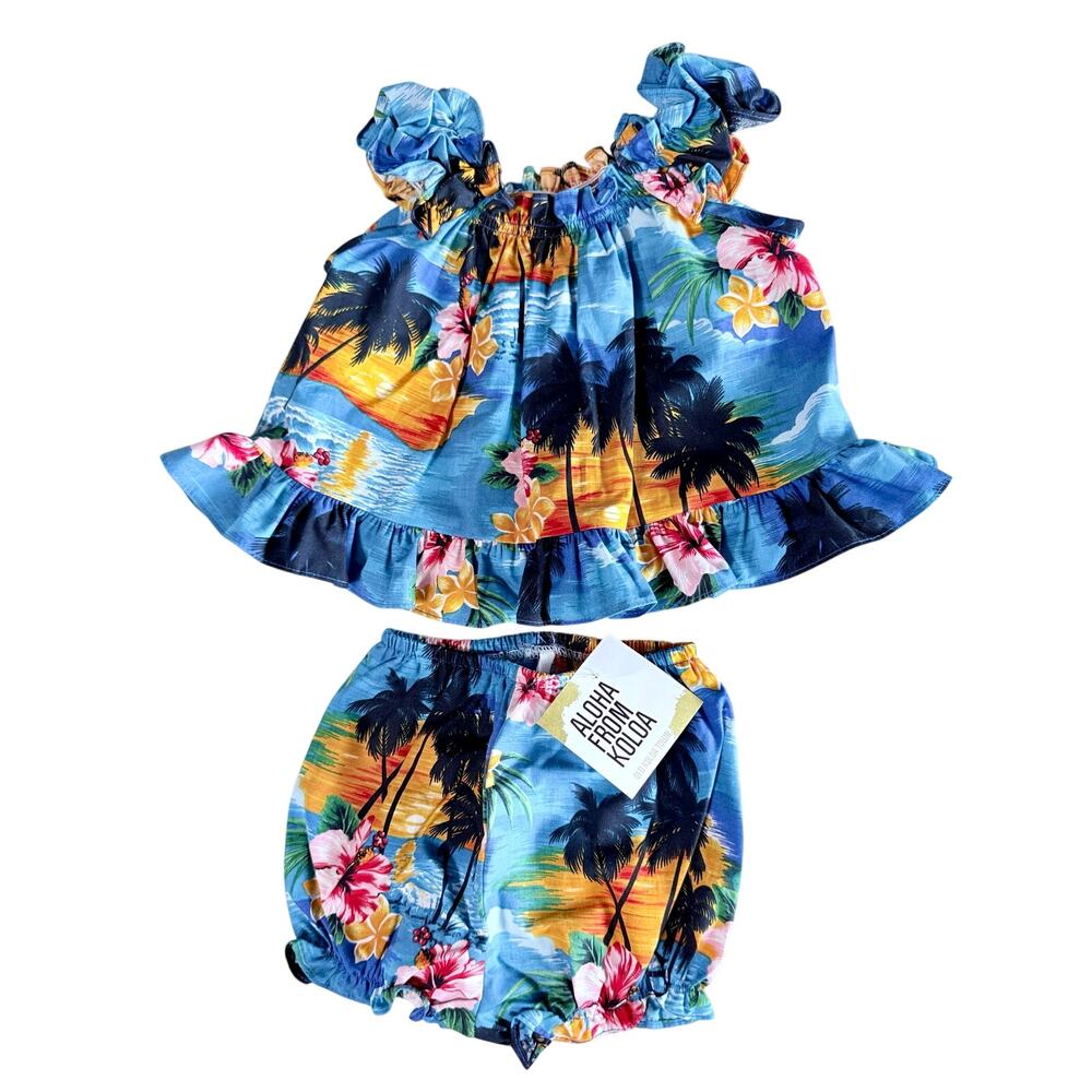NWT Aloha From Koloa Baby Girls Made in Hawaii Cabana Set Toddler 12M